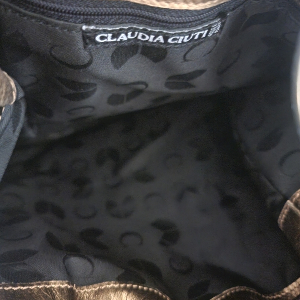Claudia Ciuti Leather Sequin Snakeprint Purse - Picture 3 of 5